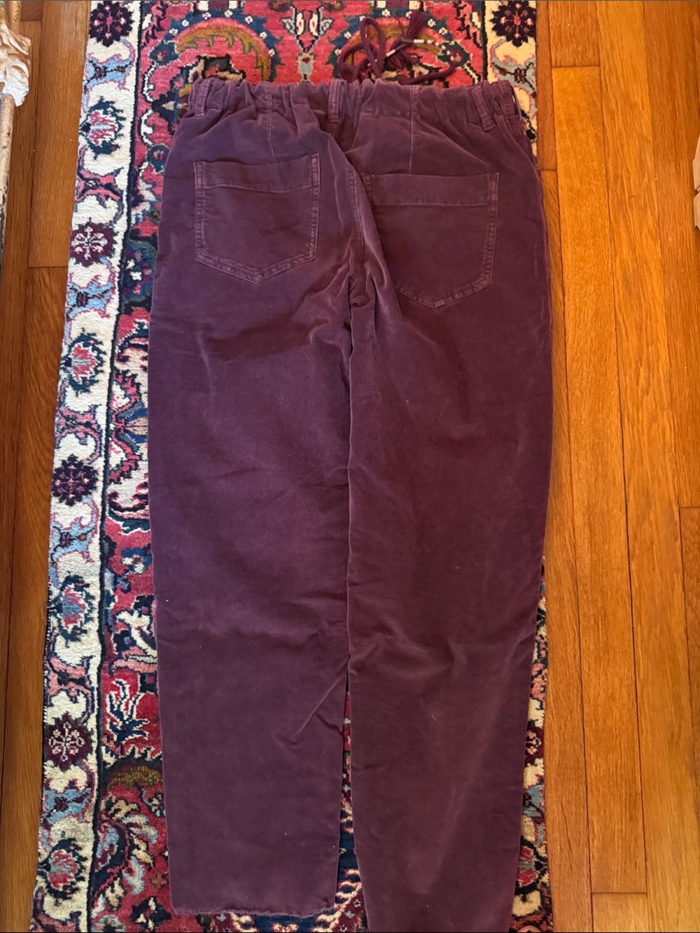 Free People Corduroy Drawstring Pants in Deep Plum - Picture 2 of 3